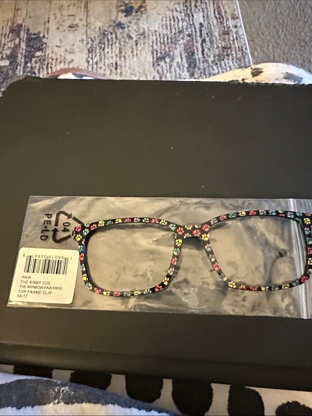 Adults Rainbow Paw Print Eyeglass Frames - Multicolor. The Kirby top Frame Clip.